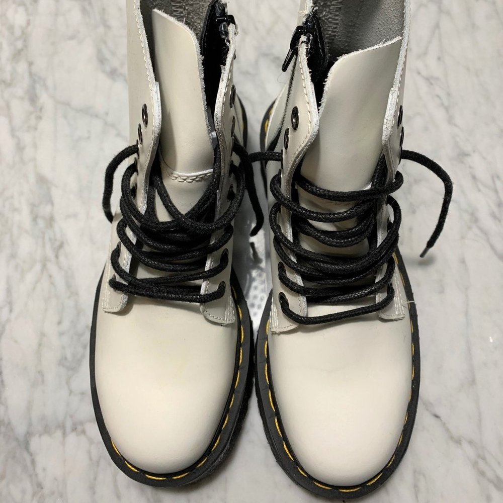Dr. Martens white Jadon platform boots